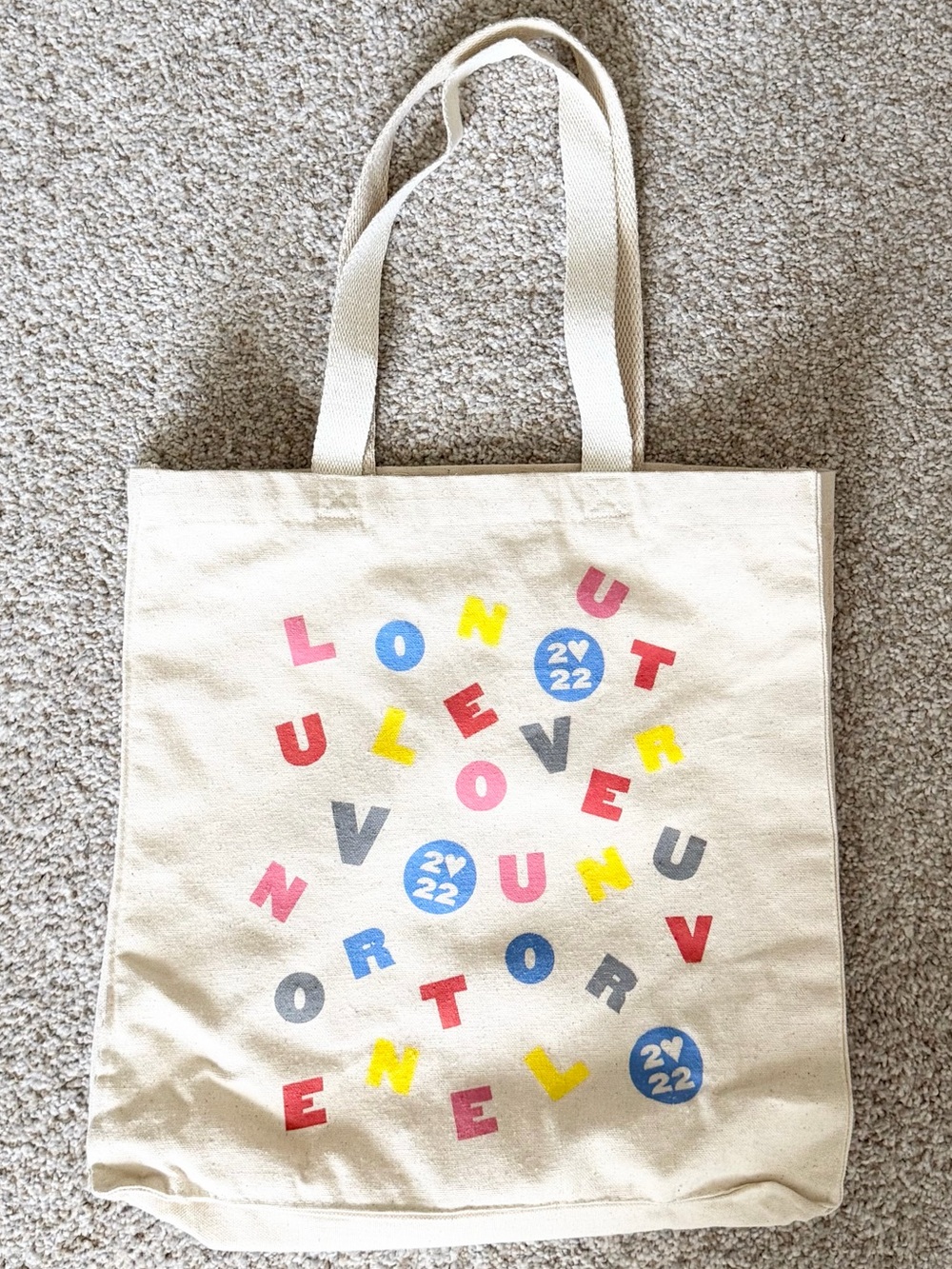Harry Styles Love on Tour Canvas Tote Bag with Colorful Letter Print